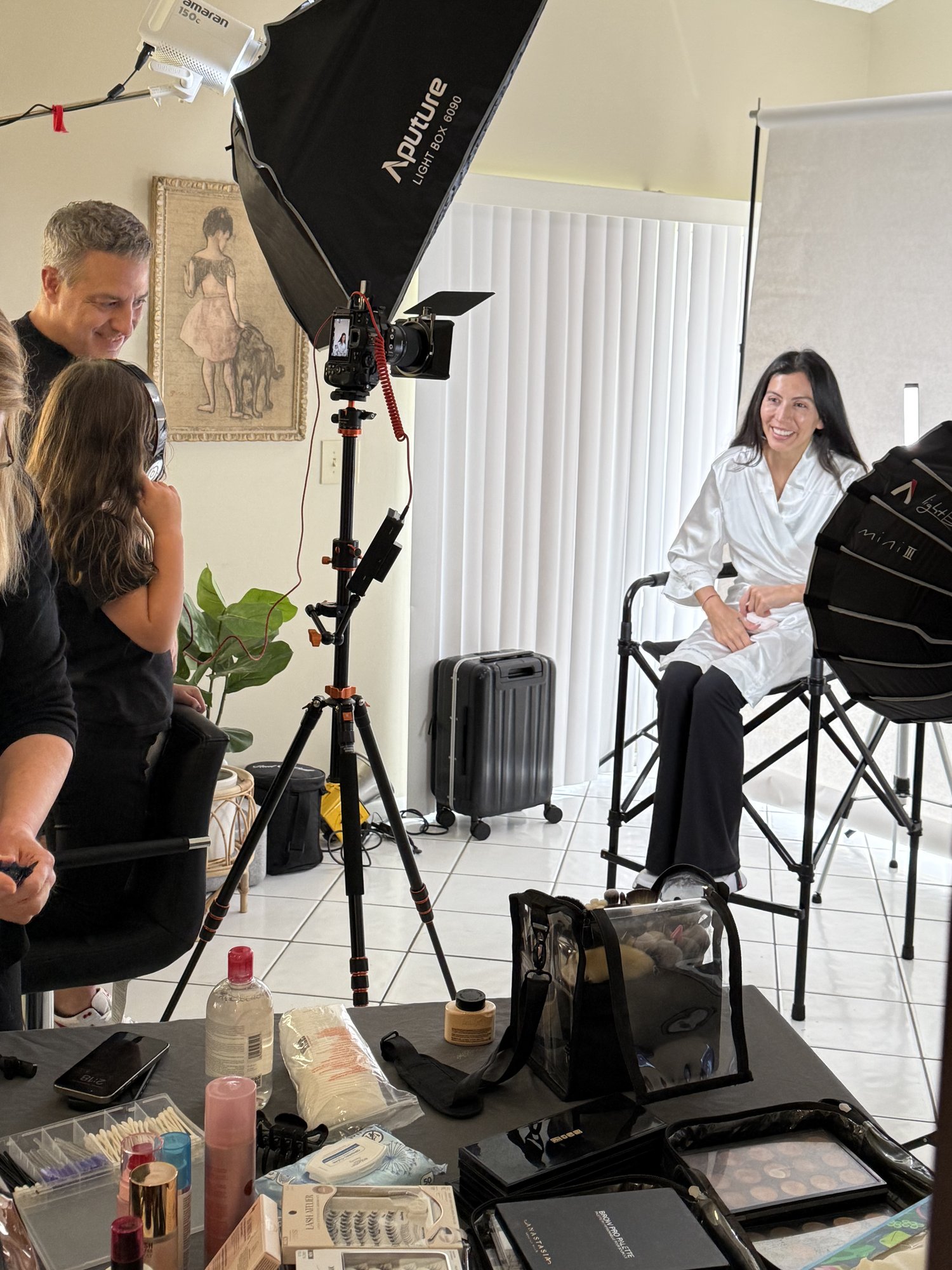 Studio lighting setup for a Spotlight Media brand shoot